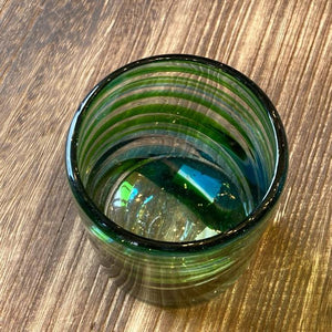 メキシコ　スパイラルロックグラス　全2色　グリーン　ブルー　タンブラー　ウォーターグラス　アルコールグラス