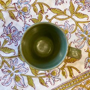 タイ　セラドン焼　マグカップ　タイ料理　アジアン料理　民芸品　翡翠　コーヒー　紅茶