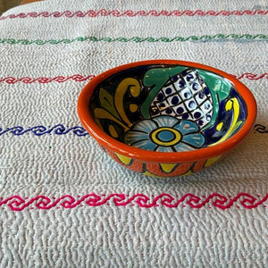 メキシコ　グアナファト焼　ミニボウル　オレンジ　小鉢　ヨーグルト　フルーツボウル　小皿　おつまみ　豆皿