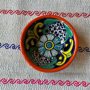 メキシコ　グアナファト焼　ミニボウル　オレンジ　小鉢　ヨーグルト　フルーツボウル　小皿　おつまみ　豆皿
