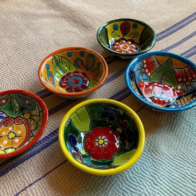 メキシコ　グアナファト焼　ミニボウル　オレンジ　小鉢　ヨーグルト　フルーツボウル　小皿　おつまみ　豆皿