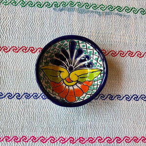 メキシコ　グアナファト焼　ミニボウル　ネイビー　小鉢　ヨーグルト　フルーツボウル　小皿　おつまみ　豆皿