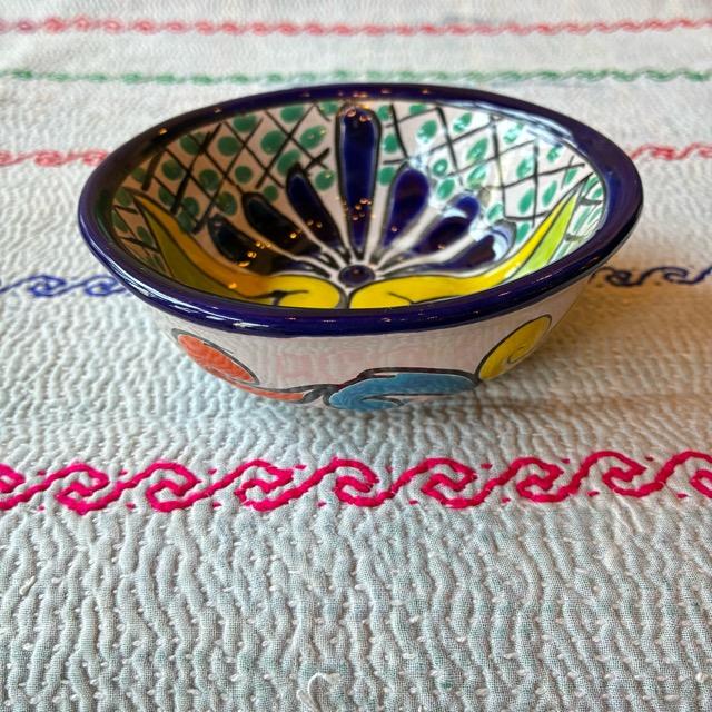 メキシコ　グアナファト焼　ミニボウル　ネイビー　小鉢　ヨーグルト　フルーツボウル　小皿　おつまみ　豆皿