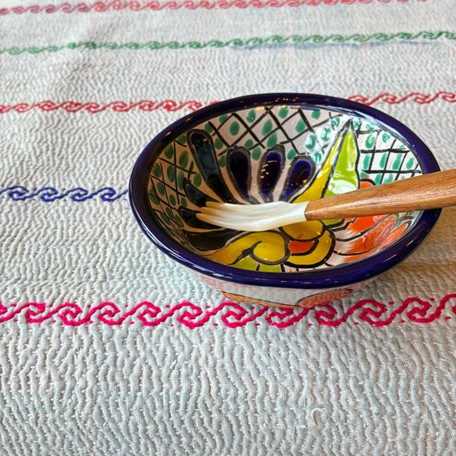 メキシコ　グアナファト焼　ミニボウル　ネイビー　小鉢　ヨーグルト　フルーツボウル　小皿　おつまみ　豆皿