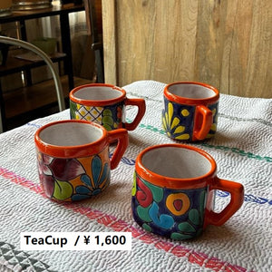 メキシコ　グアナファト焼　マグカップ　オレンジ　全4種　コーヒーカップ　テ ィーカップ　スープカップ　コップ　ハンドメイド　陶器