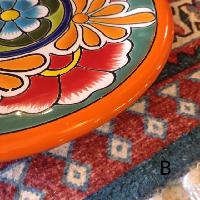 メキシコ　グアナファト焼　丸プレート　オレンジ　全２種　ディナープレート　タコス　メインディッシュ