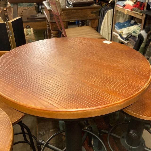 【倉庫直送】【送料無料】リフティング　バーテーブル　ブラック　パイプ　配管　パインウッド　スチール　インダストリアル　ハイテーブル　昇降式