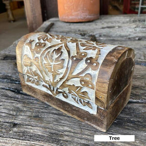 マンゴーウッド　木彫りの宝箱　全2種