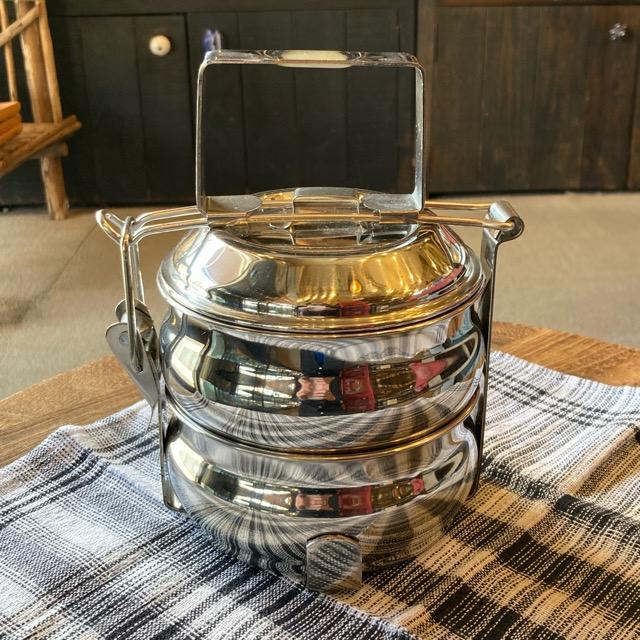 Indian Stainless Steel 2-Tier Lunch Box Bagel Curry Asian Ethnic Lunch Box