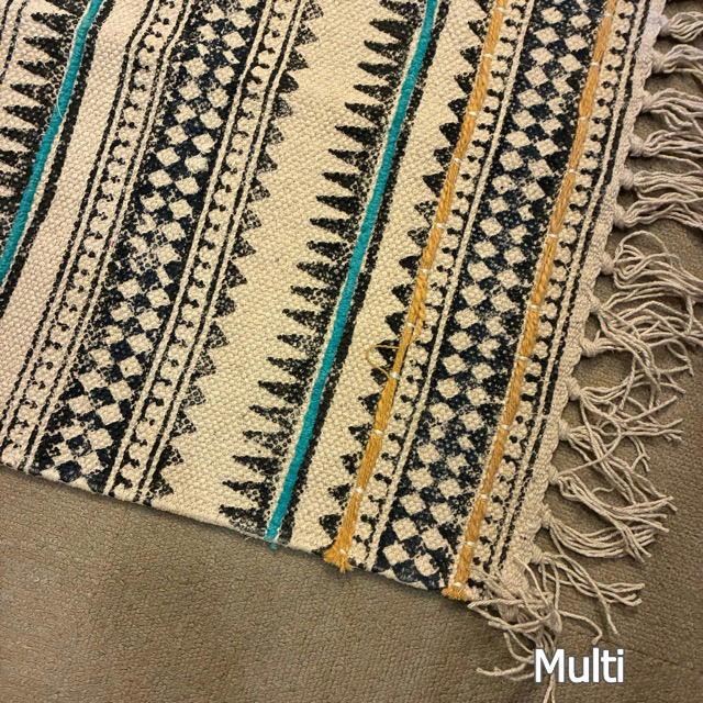 India GHAR Fabric rugmat 45×75cm 2type Multi Rainbow