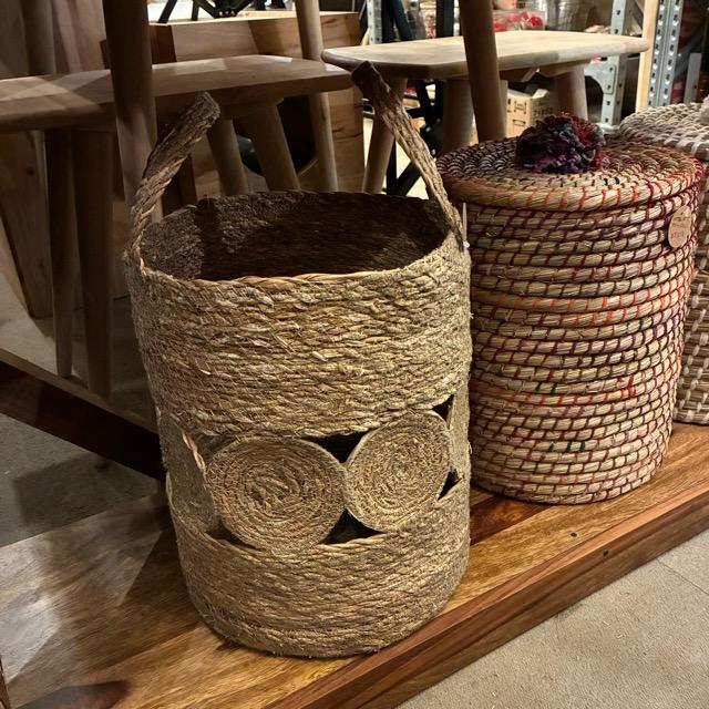 Bangladesh　Cylinder sea glass basket