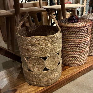 Bangladesh　Cylinder sea glass basket