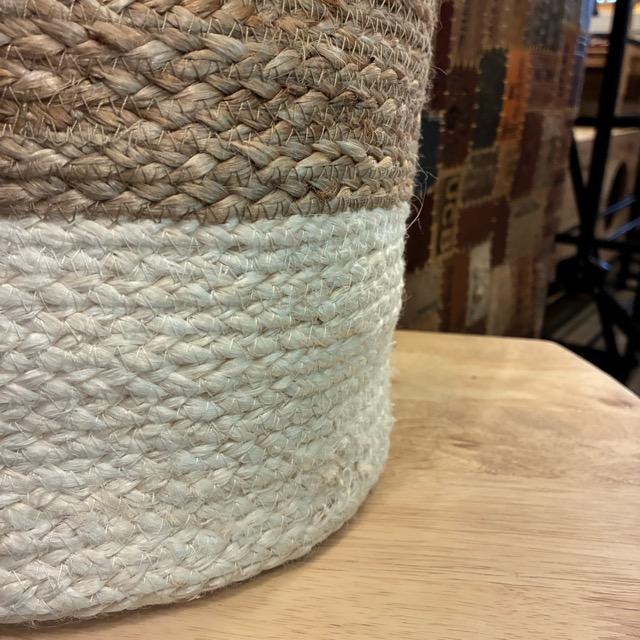 Bangladesh　Storage cylinder white jute basket