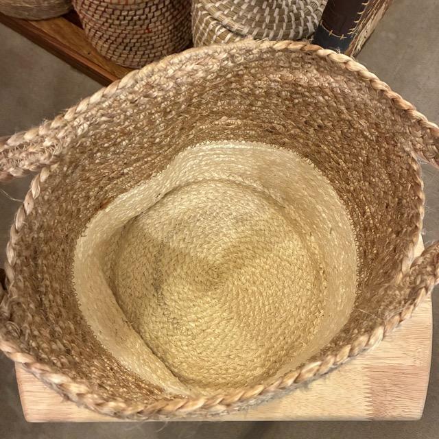 Bangladesh　Storage cylinder white jute basket