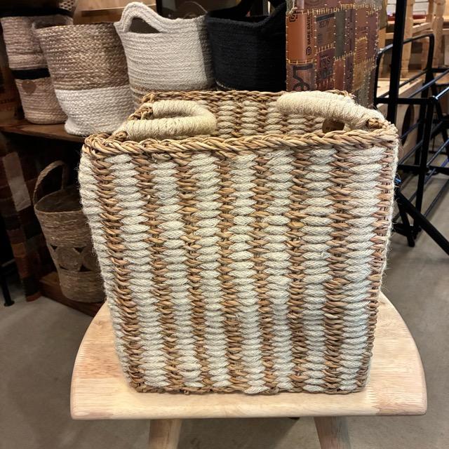 Bangladesh　 Square jute seagrass basket L