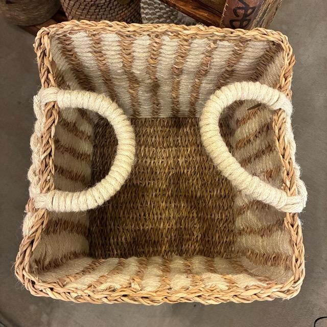 Bangladesh　 Square jute seagrass basket L