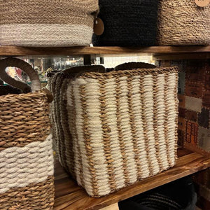 Bangladesh　 Square jute seagrass basket L