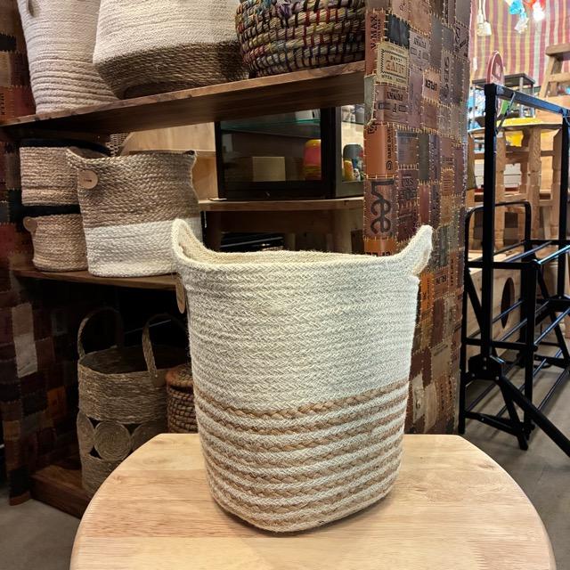 Bangladesh Conical Jute Basket with handle 2color