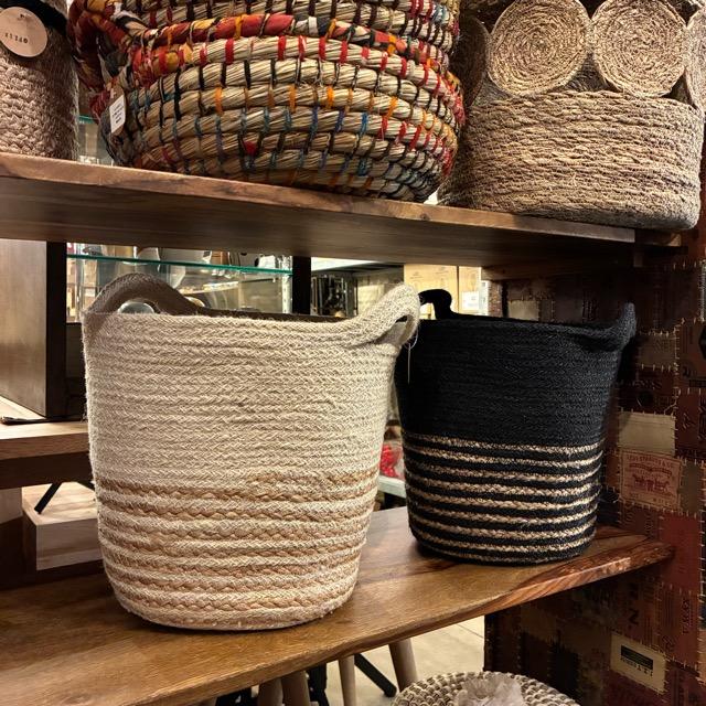 Bangladesh Conical Jute Basket with handle 2color