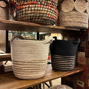 Bangladesh Conical Jute Basket with handle 2color
