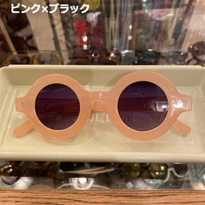 TOPANGA Accessory ファットフレームラウンドサングラス　全5色　ベージュ　ピンク　べっ甲　ブラック　伊達眼鏡　だてメガネ　レディース　メンズ　UV400