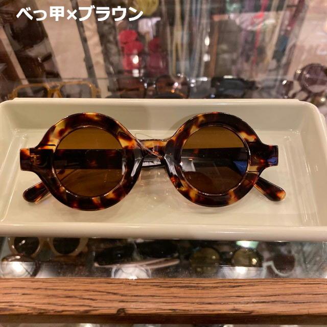 TOPANGA Accessory ファットフレームラウンドサングラス　全5色　ベージュ　ピンク　べっ甲　ブラック　伊達眼鏡　だてメガネ　レディース　メンズ　UV400