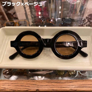 TOPANGA Accessory ファットフレームラウンドサングラス　全5色　ベージュ　ピンク　べっ甲　ブラック　伊達眼鏡　だてメガネ　レディース　メンズ　UV400