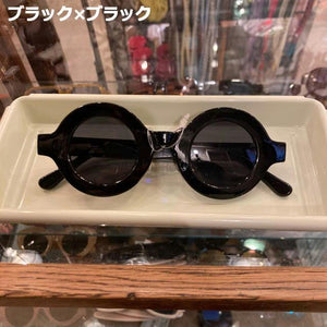 TOPANGA Accessory ファットフレームラウンドサングラス　全5色　ベージュ　ピンク　べっ甲　ブラック　伊達眼鏡　だてメガネ　レディース　メンズ　UV400