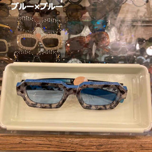 TOPANGA Accessory トップカラースクエアサングラス　全4色　ホワイト　レッド　ブルー　グリーン　伊達眼鏡　だてメガネ　レディース　メンズ　UV400