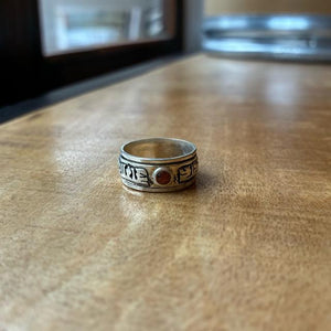 TOPANGA Jewelry 　エンシェントチベットシルバーリング　マントラ　ローズ　13号　16号　指輪　アクセサリー　ジュエリー　プレゼント　チベットシルバー
