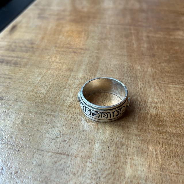 TOPANGA Jewelry 　エンシェントチベットシルバーリング　マントラ　ローズ　13号　16号　指輪　アクセサリー　ジュエリー　プレゼント　チベットシルバー