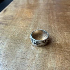 TOPANGA Jewelry 　エンシェントチベットシルバーリング　マントラ　ローズ　13号　16号　指輪　アクセサリー　ジュエリー　プレゼント　チベットシルバー