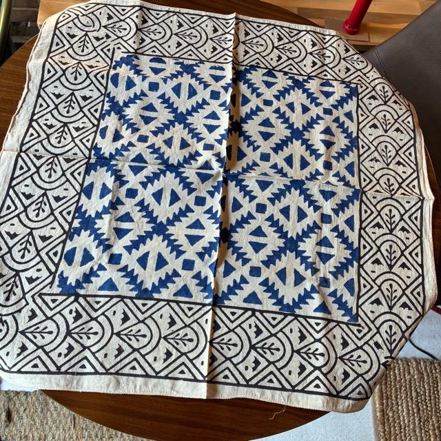 TOPANGA Accessory INDIA Block print Vegetable dyeing Bandana 4type Blue Red Green Yellow