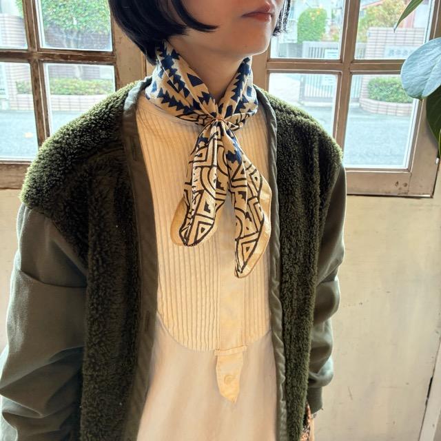 TOPANGA Accessory INDIA Block print Vegetable dyeing Bandana 4type Blue Red Green Yellow