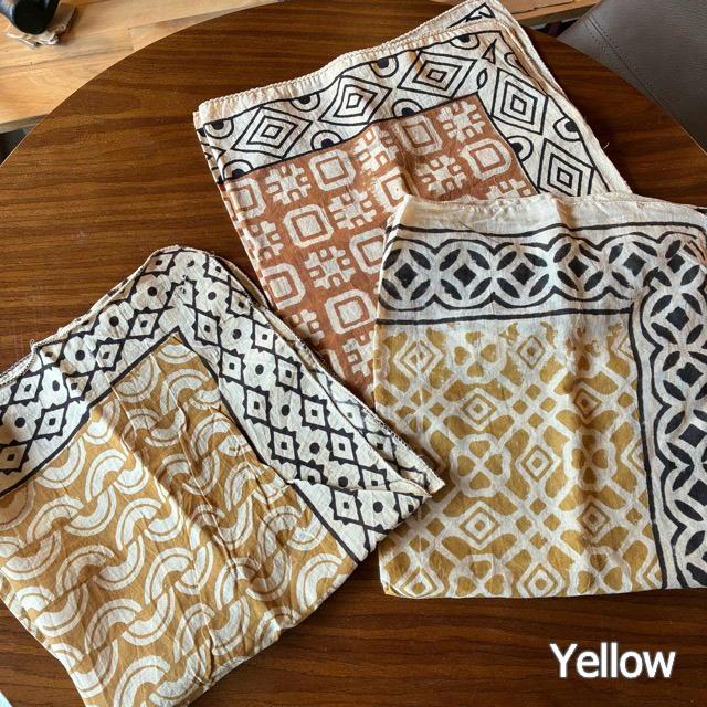 TOPANGA Accessory INDIA Block print Vegetable dyeing Bandana 4type Blue Red Green Yellow