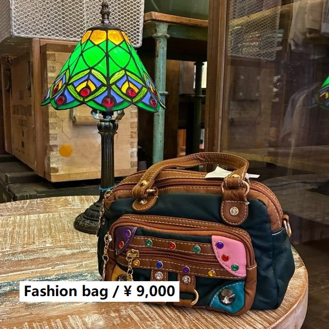 Topanga Accessory　デコレーションギアバッグ　グリーン×キャメル　ファッション　バッグ　肩掛けバッグ　ショルダーバッグ　小物　レザー