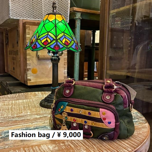 Topanga Accessory　デコレーションギアバッグ　グリーン×パープル　ファッション　バッグ　肩掛けバッグ　ショルダーバッグ　小物　レザー