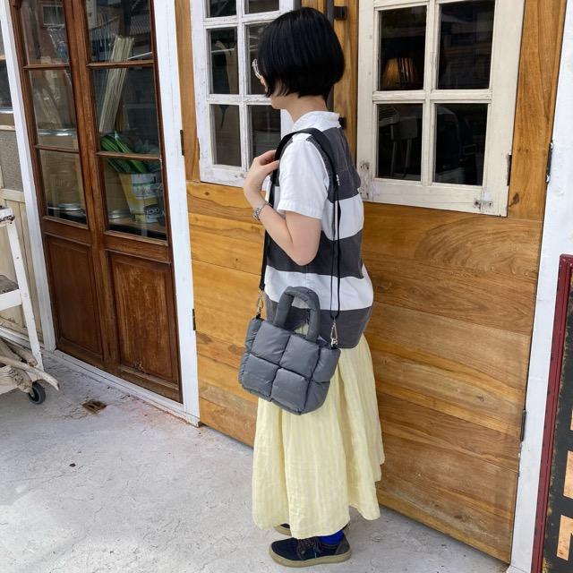 TOPANGA Accessory　キルティングクッションハンドバッグ　グレー　2wayバッグ　肩掛けバッグ　ショルダーバッグ　斜め掛け　旅行バッグ　トートバッグ