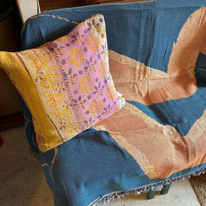 TOPANGA Homefurnishing　バードマンスローケット　130×180cm　ブルー　オレンジ　マルチカバー　ベッドカバー　アウトドア　インテリア　壁掛け　タペストリー