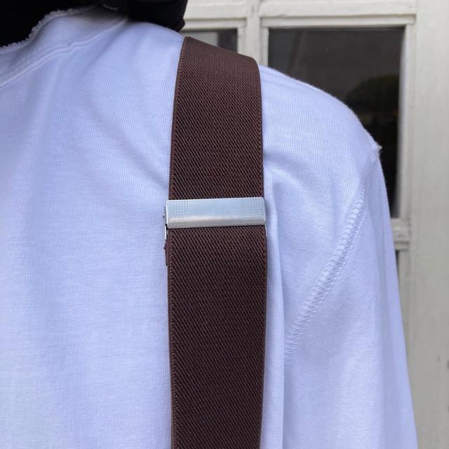 TOPANGA Accessory クラシックボタンサスペンダー　BROWN　ブラウン　Y型サスペンダー メンズ　ビジネスサスペンダー カジュアルサスペンダー　ボタン留め