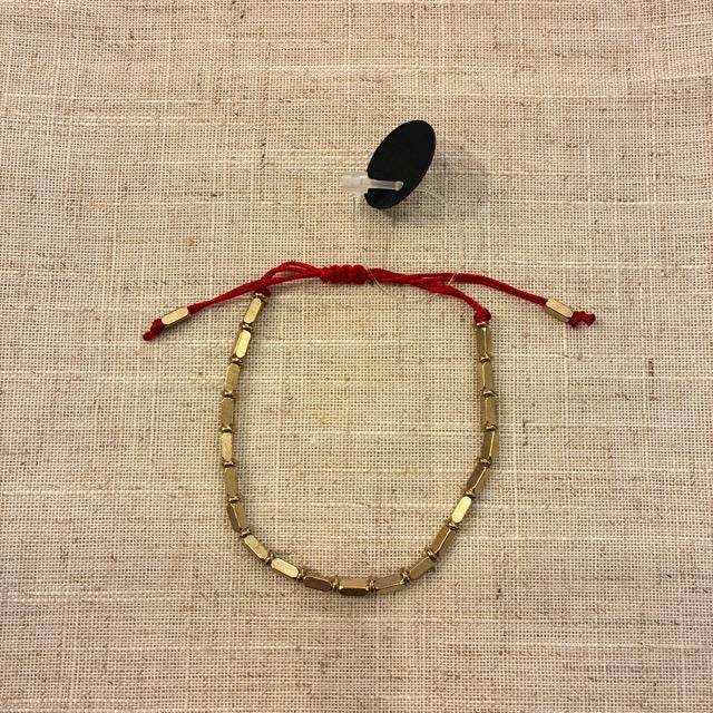 TOPANGA Jewelry　チベタンビーズコードブレスレット　ジオスレッド　レッド　コッパー　シンプル　アクセサリー　ギフト　プレゼント　