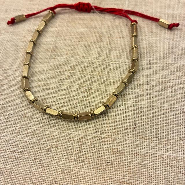 TOPANGA Jewelry　チベタンビーズコードブレスレット　ジオスレッド　レッド　コッパー　シンプル　アクセサリー　ギフト　プレゼント　