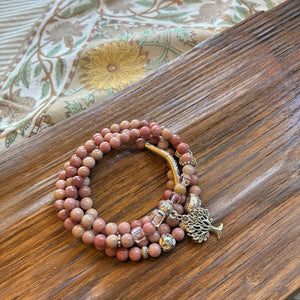 TOPANGA Jewelry　MARAブレスレット　ロードナイト　生命の木　ロングネックレス　数珠　瞑想　ヨガ　ラップブレス　天然石　108個　マーラ