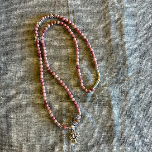 TOPANGA Jewelry　MARAブレスレット　ロードナイト　生命の木　ロングネックレス　数珠　瞑想　ヨガ　ラップブレス　天然石　108個　マーラ