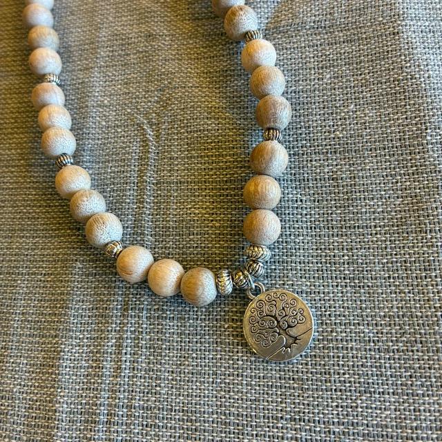 TOPANGA Jewelry　MARAブレスレット　シナモンウッド　生命の木　ロングネックレス　数珠　瞑想　ヨガ　ラップブレス　天然石　108個　マーラ