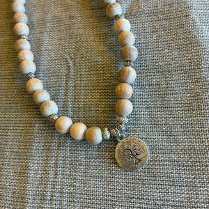 TOPANGA Jewelry　MARAブレスレット　シナモンウッド　生命の木　ロングネックレス　数珠　瞑想　ヨガ　ラップブレス　天然石　108個　マーラ