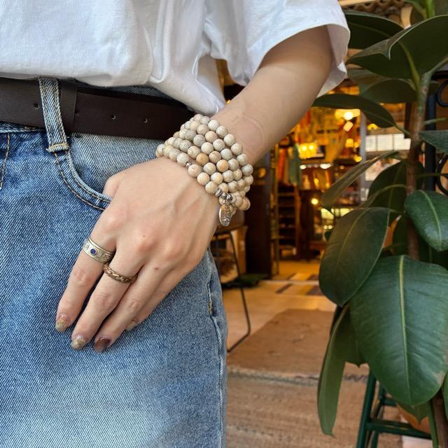 TOPANGA Jewelry　MARAブレスレット　シナモンウッド　生命の木　ロングネックレス　数珠　瞑想　ヨガ　ラップブレス　天然石　108個　マーラ