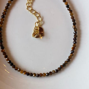 TOPANGA Jewelry　ミニジェムブレスレット　タイガーアイ　虎目石　ブラウン　ナチュラルストーン　天然石　パワーストーン　ペンダント　クリスタル