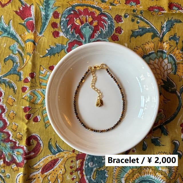 TOPANGA Jewelry　ミニジェムブレスレット　タイガーアイ　虎目石　ブラウン　ナチュラルストーン　天然石　パワーストーン　ペンダント　クリスタル