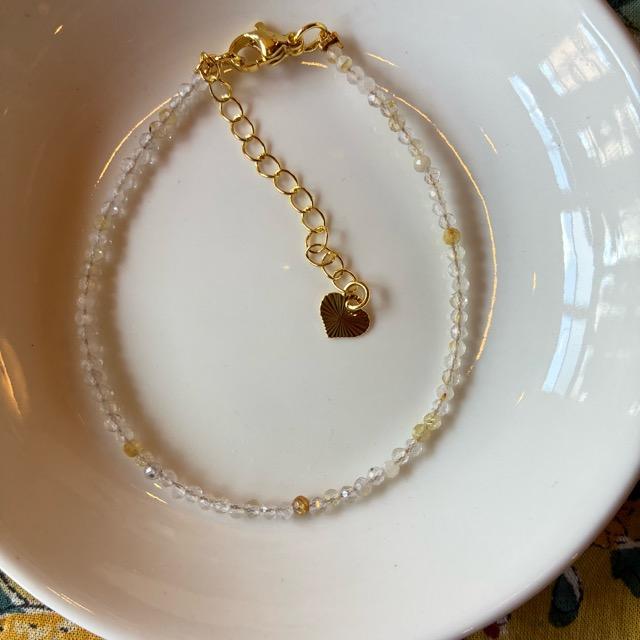 TOPANGA Jewelry　ミニジェムブレスレット　イエロークリスタル　ナチュラルストーン　天然石　パワーストーン　ペンダント　クリスタル